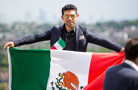 Scholar with Mexico flag Scholar with Mexico flag