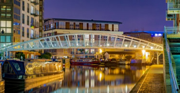 Birmingham canal at night Birmingham canal at night