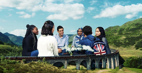 Scholars at Glenfinnan Viaduct Scholars at Glenfinnan Viaduct